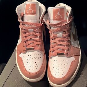 Air Jordan 1s mid-top Women’s ROSE GOLD